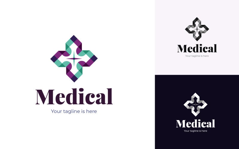 Modello di logo per clinica medica e sanitaria
