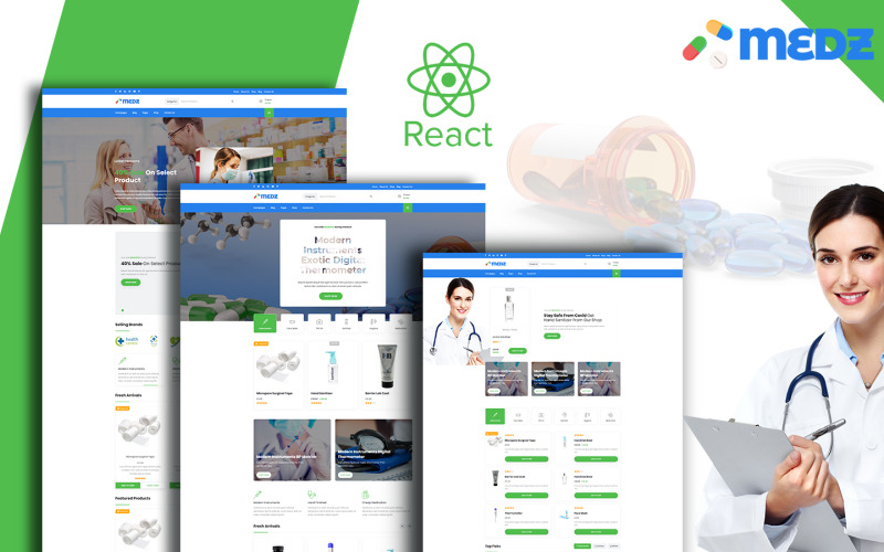 Medz - шаблон React для медицинского магазина