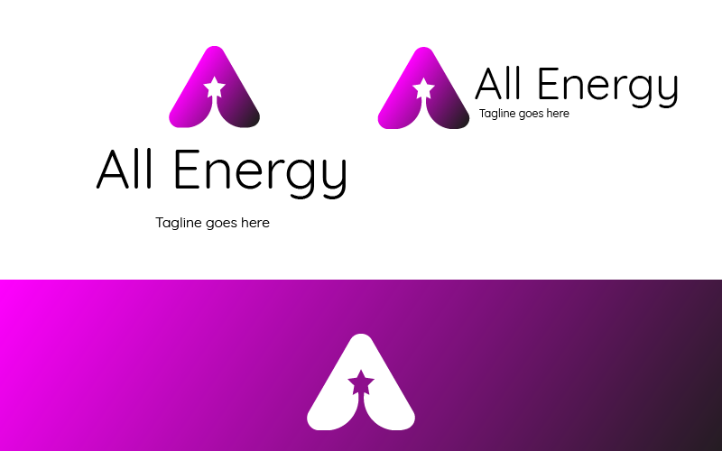 Modern Alphabet  A and Star Logo template