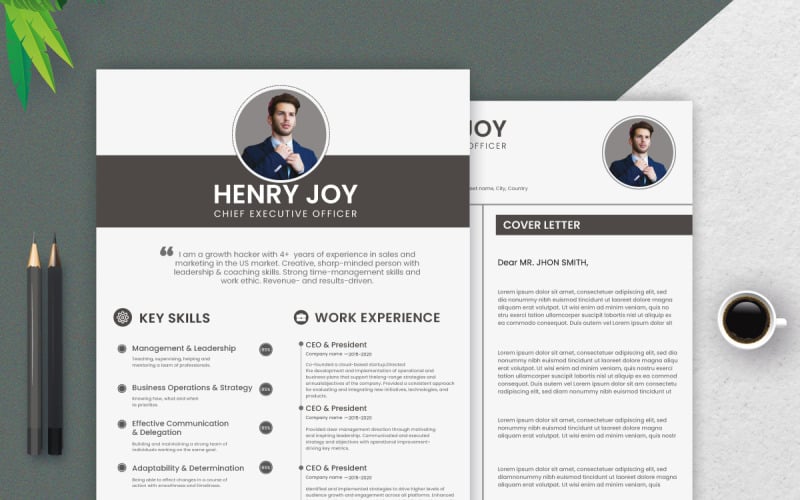 Czysty i profesjonalny szablon CV CV.