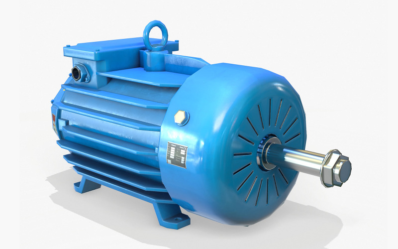 Elektrický motor PBR Low Poly 3d model