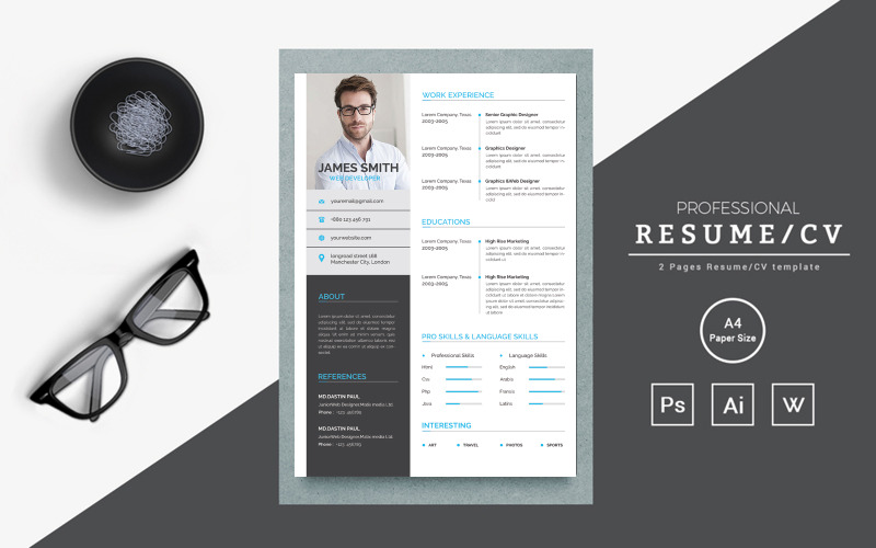 James Smith – Web Designer Resume Template