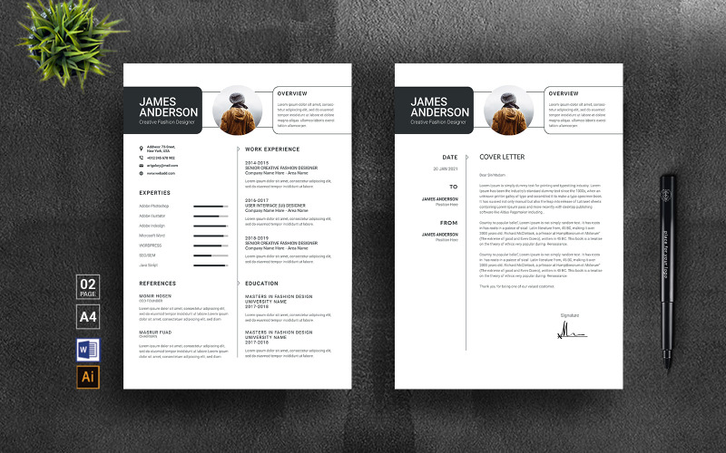 Moderne creatieve CV-sjabloon