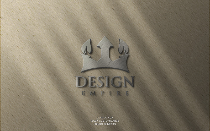 3D дизайн макета деревянного логотипа