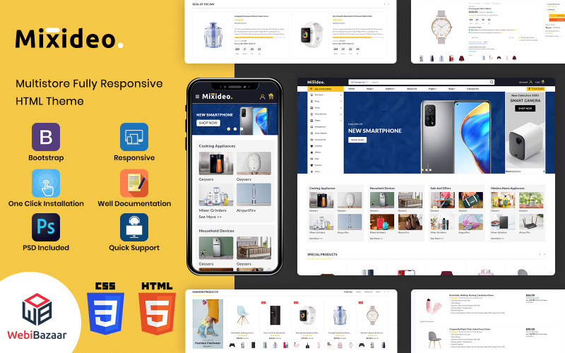 Mixideo - універсальний багатоцільовий креативний шаблон веб-сайту HTML