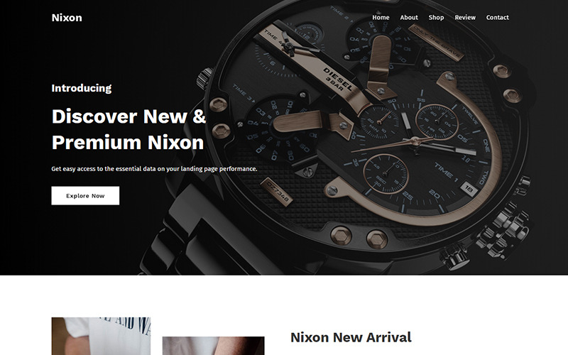 Nixon - Guarda il modello di pagina di destinazione