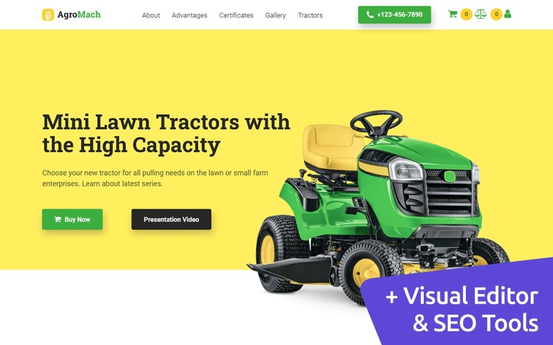 Plantilla de sitio web de comercio electrónico Moto CMS de granja orgánica