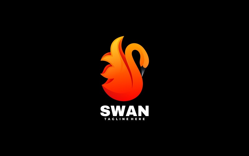 Sjabloon voor kleurrijk logo met zwaanverloop