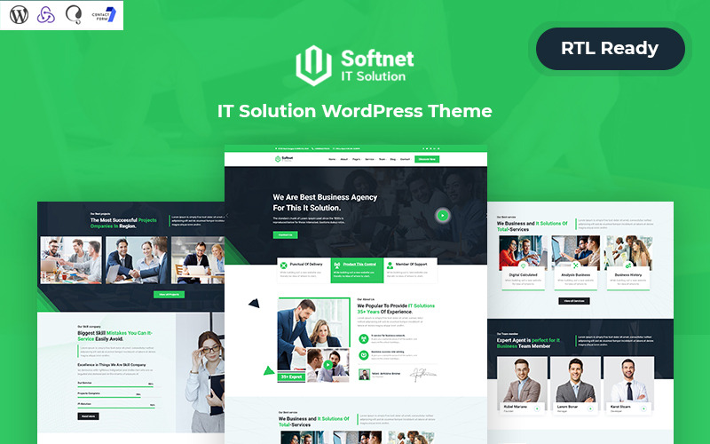 Softnet - Tema WordPress reattivo dell'azienda di soluzioni IT
