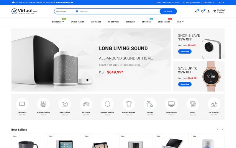 Virtualmart – uniwersalny motyw PrestaShop do sklepu elektronicznego