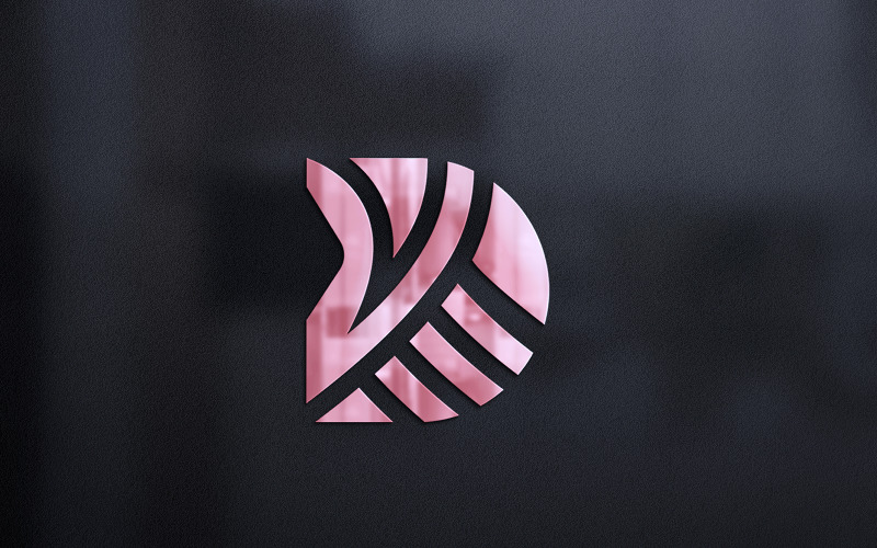 3d Cam Duvar Logo Mockup