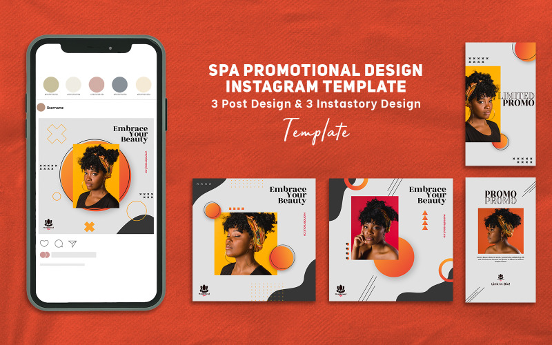 Spa Promotional Design Instagram Post and Story Template Social Media