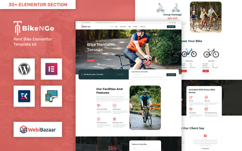 Bikengo - Kerékpárkölcsönző és bolt WordPress téma