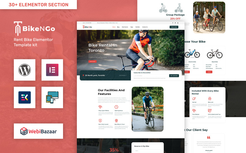Bikengo - půjčovna kol a nakupování na WordPressu