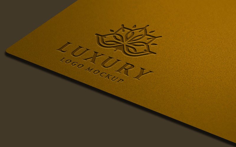 Conception de maquette de logo de papier d'or de luxe