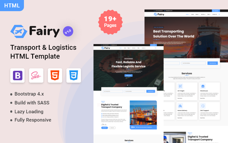 Fairy - HTML-шаблон сайта по транспорту и логистике
