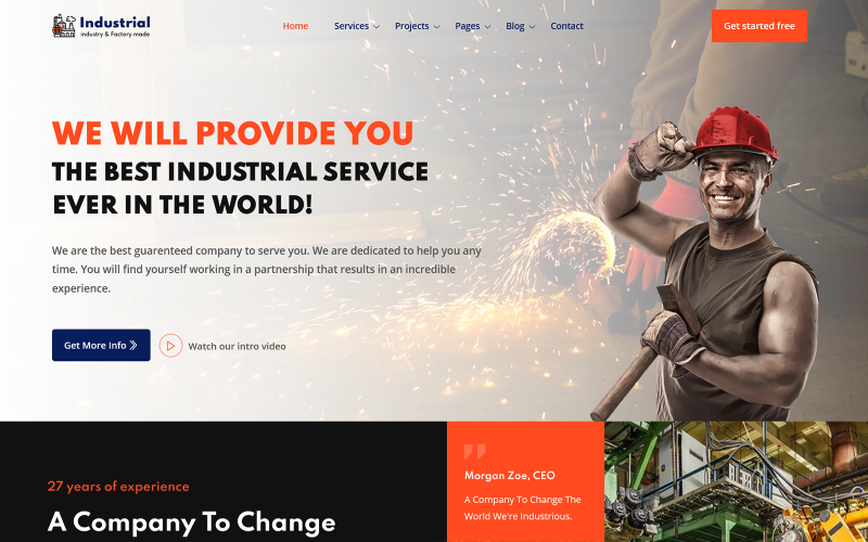 工业 - 工业和工厂 HTML 网站模板