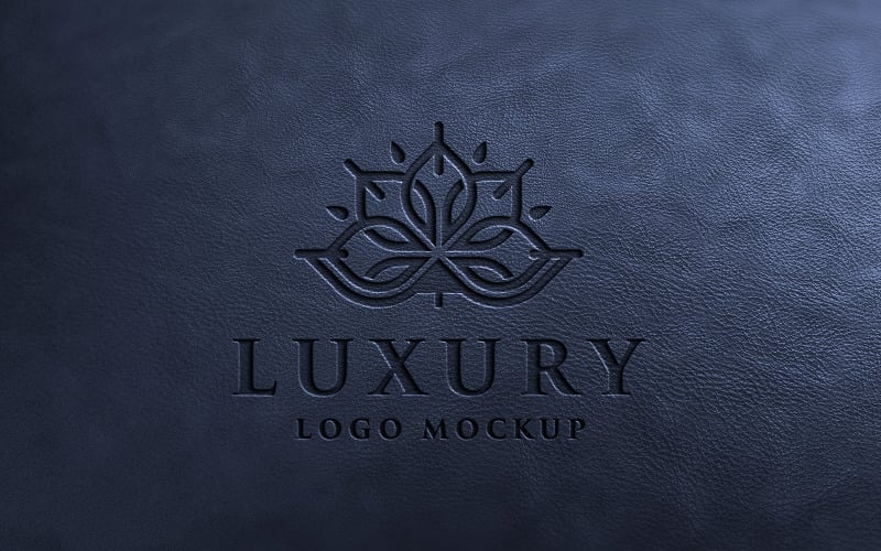 Luxusní logo Mockup v černé kůži