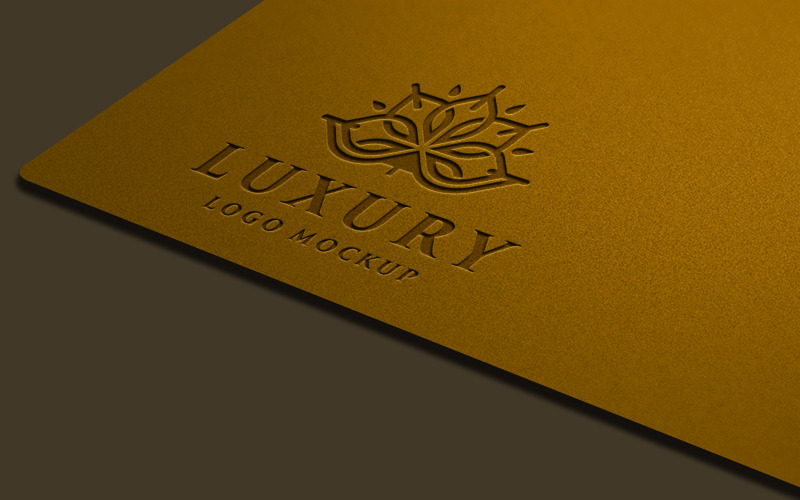 Lyxig guldpapperslogotyp Mockup Design
