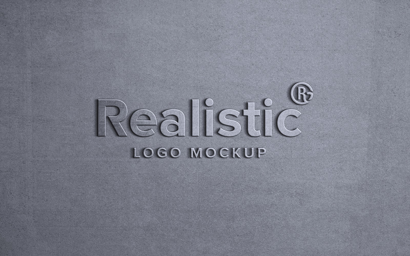 Realistic Metal Logo Mockup Sign