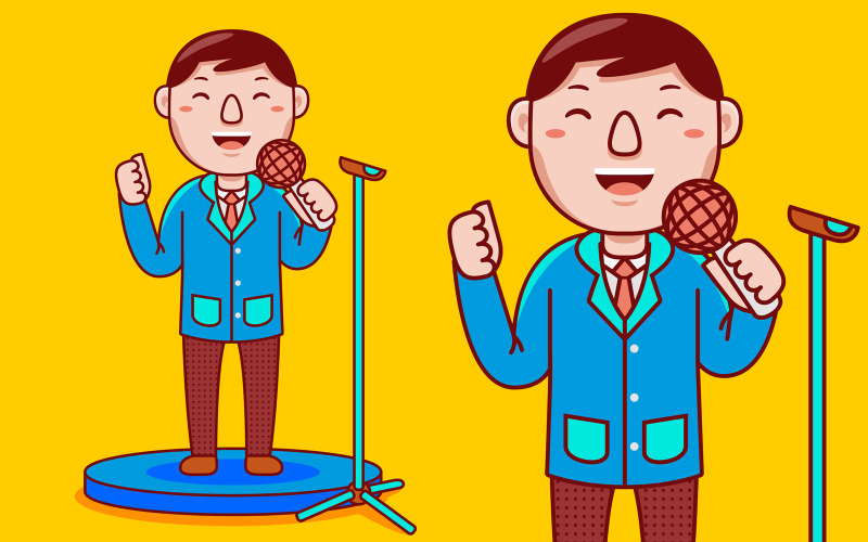 Dibujos animados de profesión de orador público - ilustración vectorial