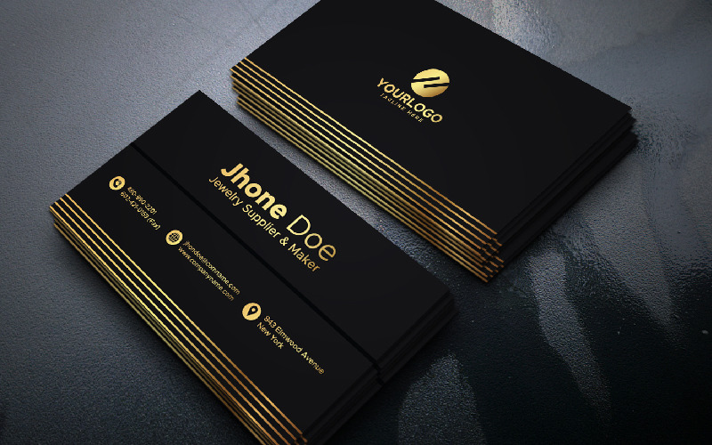 Golden Black Business Card | vol: 03 - Corporate Identity Template