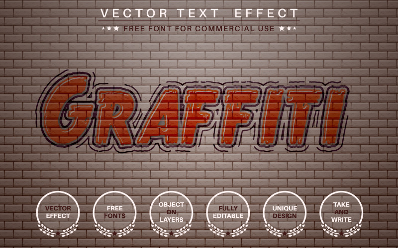 Graffity: efecto de texto editable, estilo de fuente, ilustración gráfica