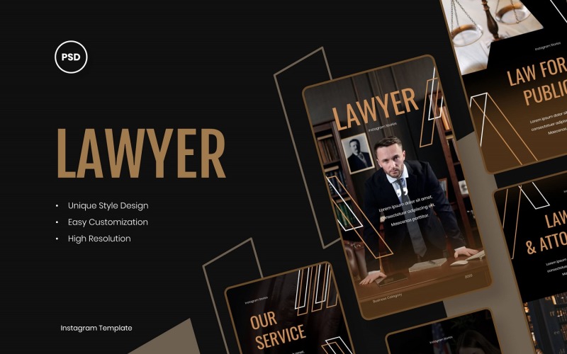 Právník - šablona Instagram Stories