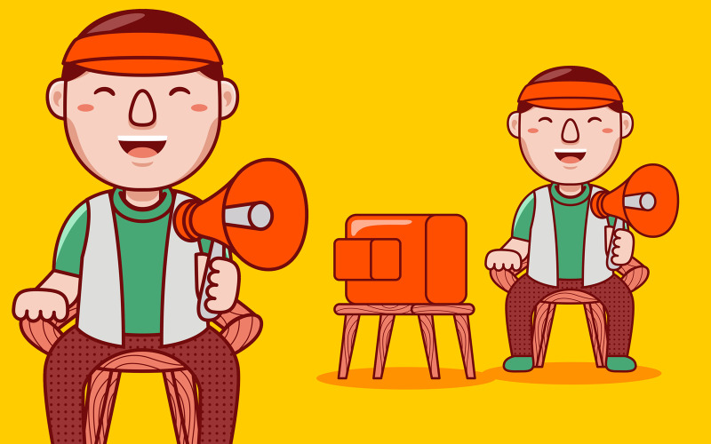 Regista Professione Cartoon - Vector Illustration