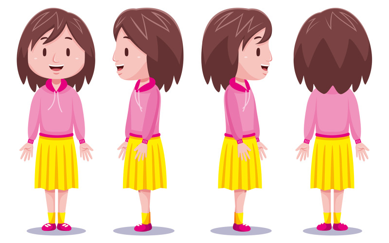 Set of girls in different poses Royalty Free Vector Image