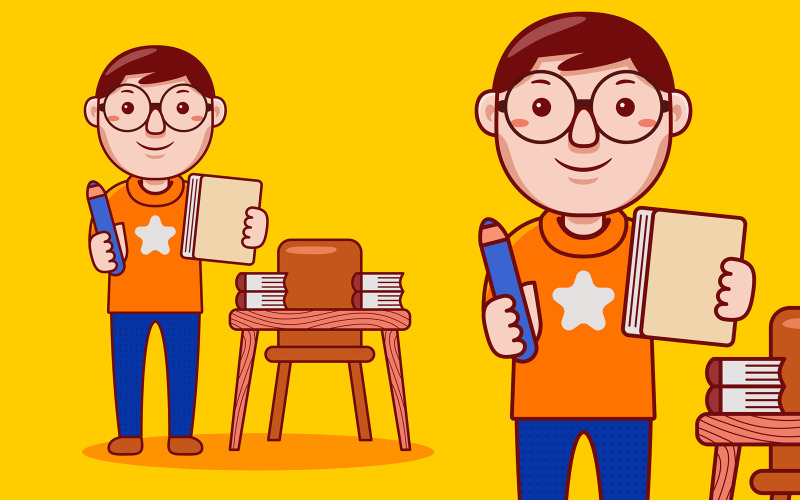 Desenho animado da profissão de escritor - ilustração vetorial