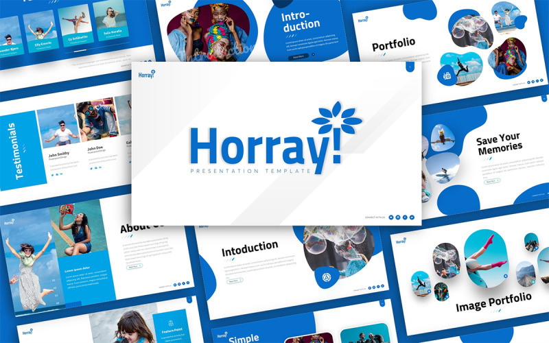 Modèle PowerPoint de présentation amusante Hourra