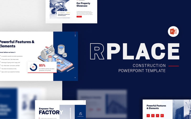 Modèle PowerPoint moderne de construction RPLACE