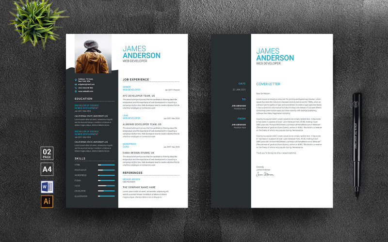 Plantilla de CV de Coral Anderson