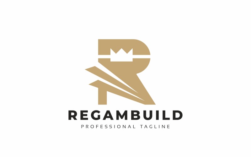 R Letter Crown Logo Template