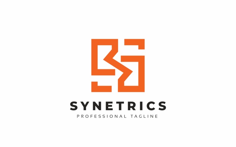 Шаблон логотипа письмо Synetrics S