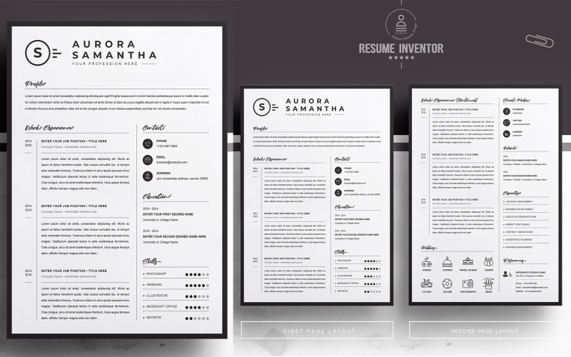 Aurora / CV Template Печатные шаблоны резюме