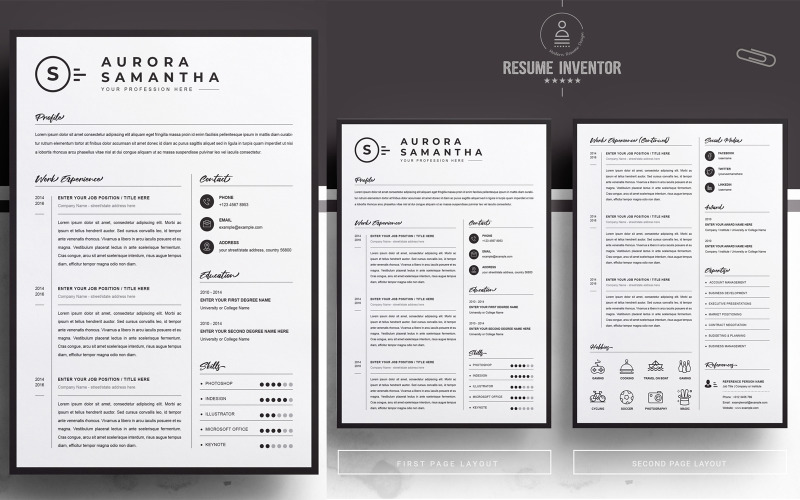 Aurora / CV Template Printable Resume Templates
