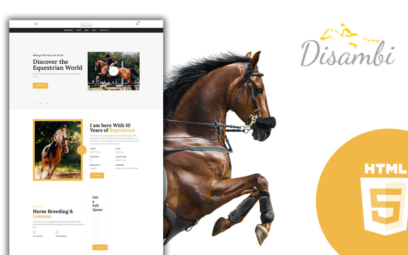 Disambi - Paardrijwinkel Html-sjabloon