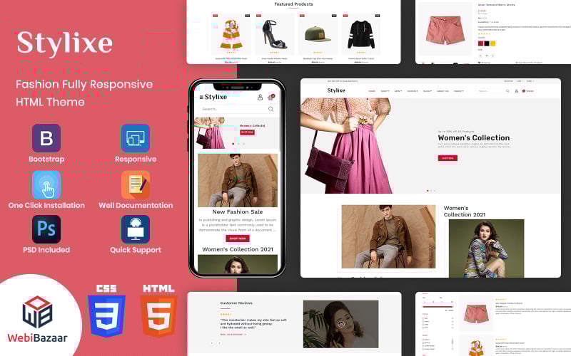 Stylixe - Multifunctionele premium HTML5-websitesjabloon