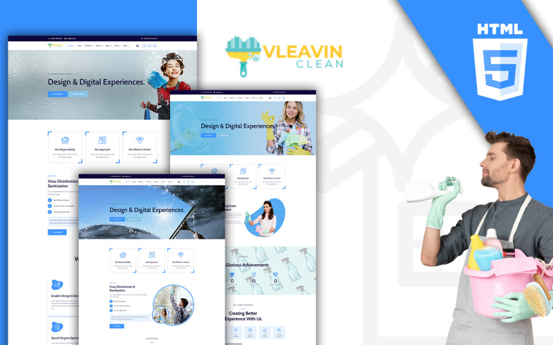 Vleavin - HTML-шаблон службы уборки