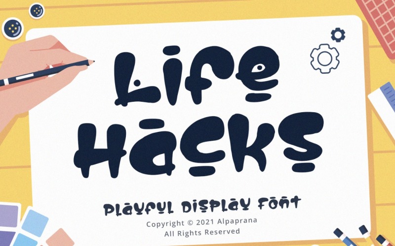 Life Hacks - Speels lettertype