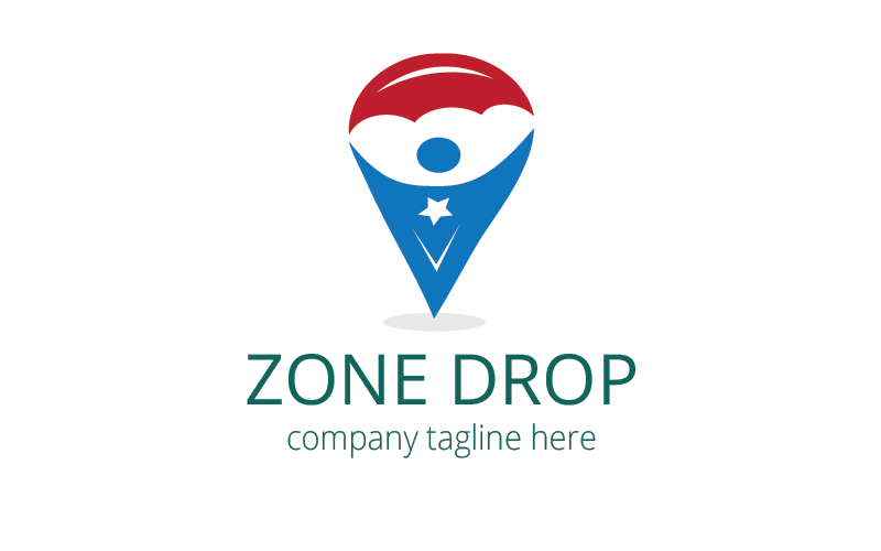 Zone Drop Sky Diving Logo 模板
