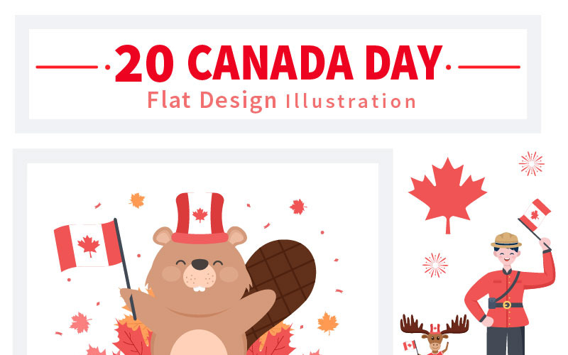 20 Happy Canada Day Celebration-illustratie