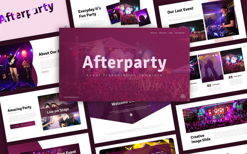 Презентація afterparty шаблону PowerPoint