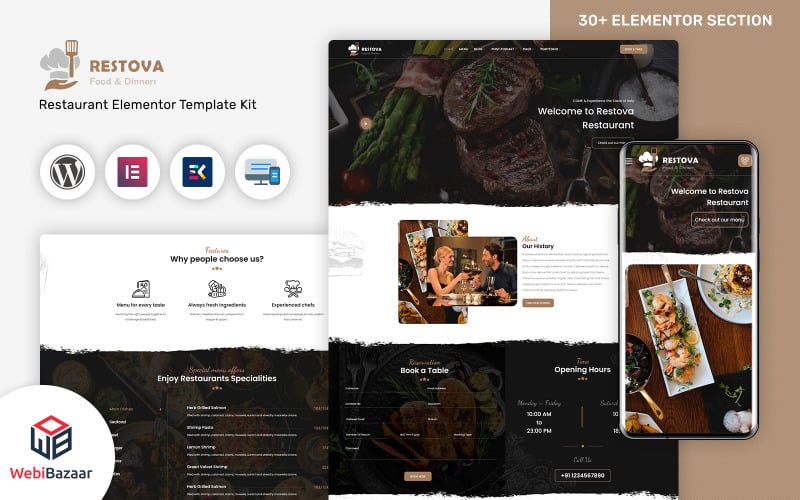 Restova - Gyorséttermi és éttermi érzékeny Wordpress téma