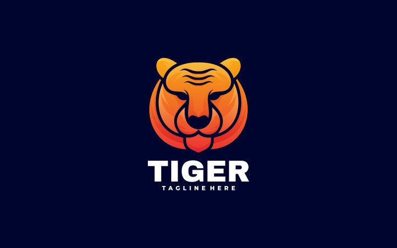 Тигр Градиент Красочный Логотип