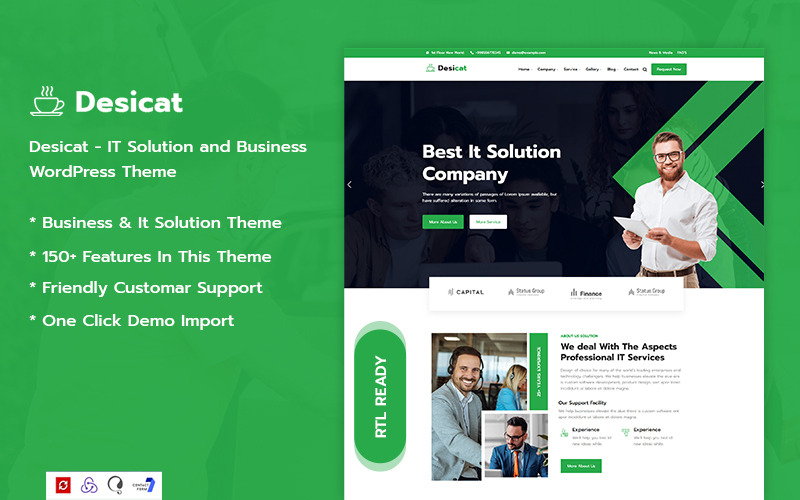 Desicat - Thème WordPress pour solutions informatiques et services aux entreprises