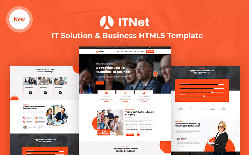 Itnet – Responsive Website-Vorlage für IT-Lösungen und Unternehmen