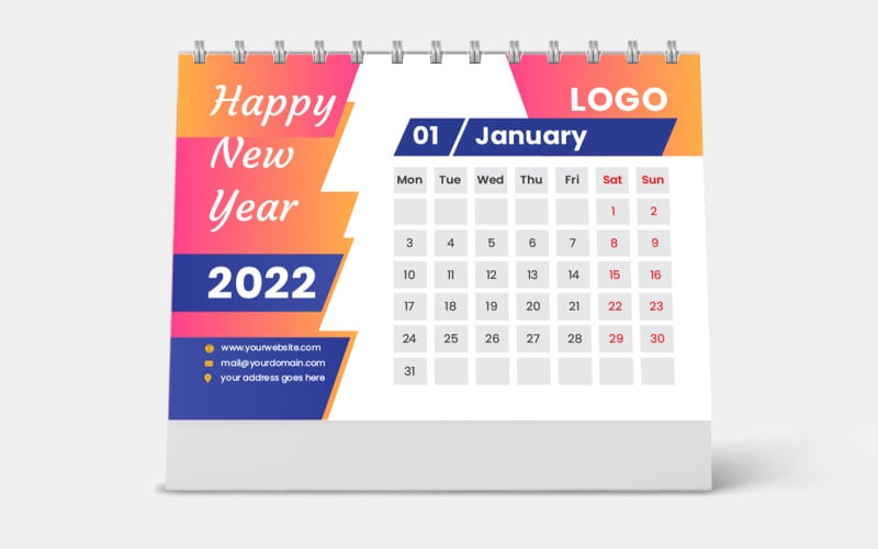 Desktop Calendar 2022 Large Desk Calendar 2022 Template #186498 - Templatemonster